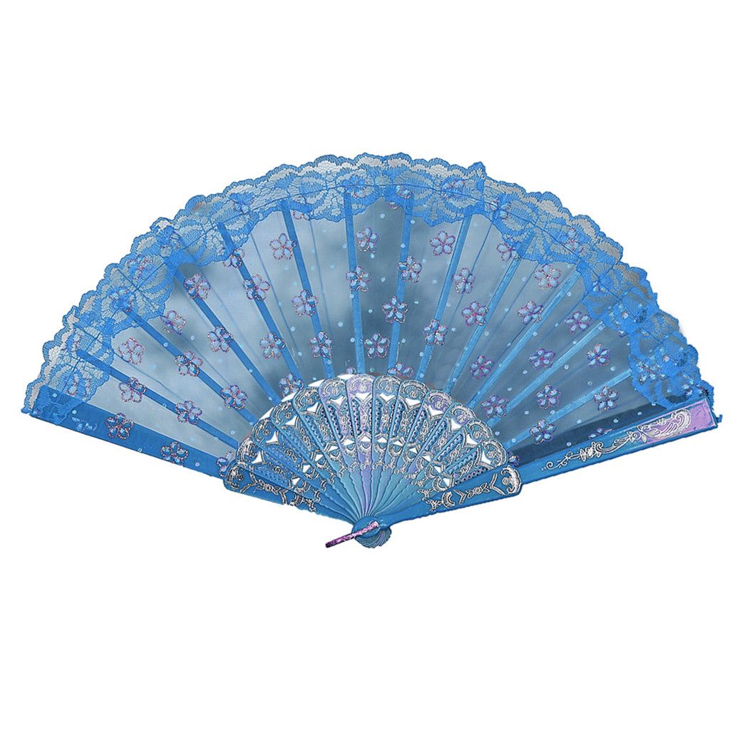 Style Party Dance Silk Wedding Held Flower Fans#31 Best Dance Chinese Folding Hollow Lace Hand Style Fan Chinese Lace