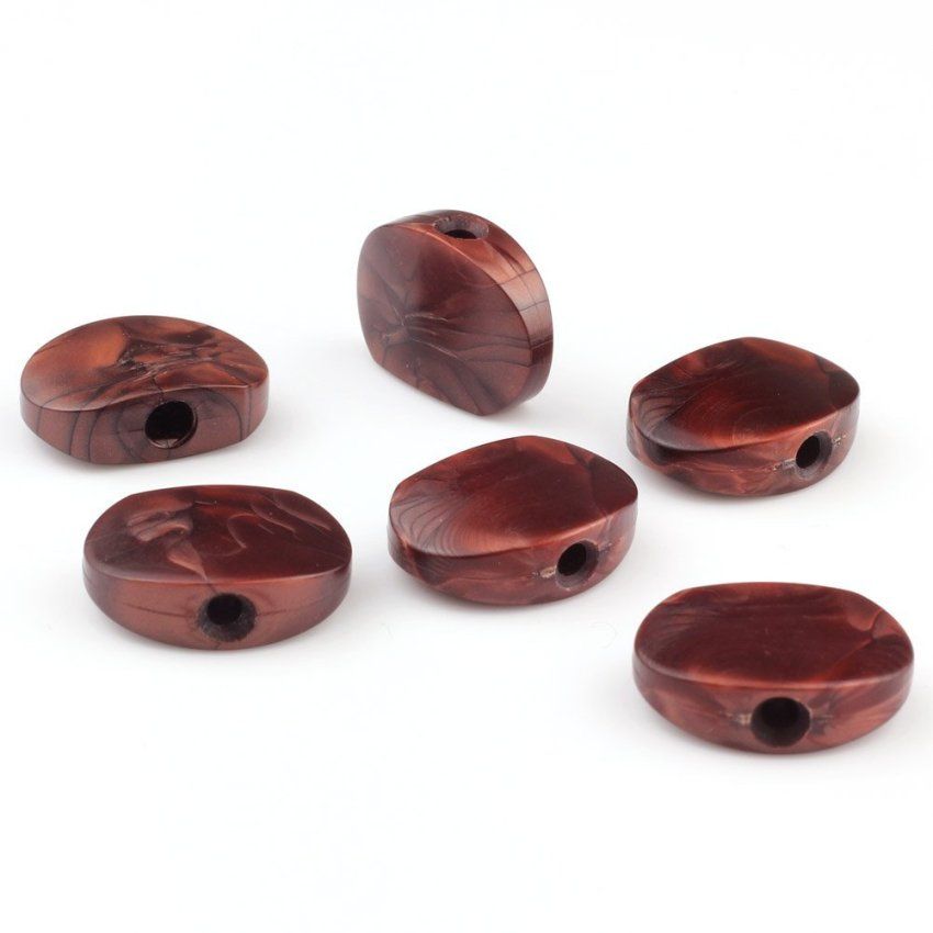 6 Brown Pearloid Acrylic Buttons For Guitar Tuner Machine Heads Tuning