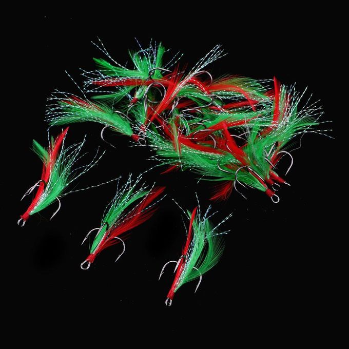 Prettyia   20pcs   Feather      Hooks   Treble   Barbed   SZ005