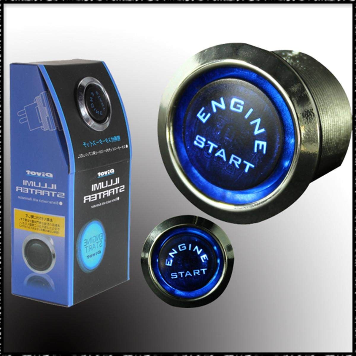 12V Car Engine Start Push Button Switch Ignition Starter Kit Blue LED Universal