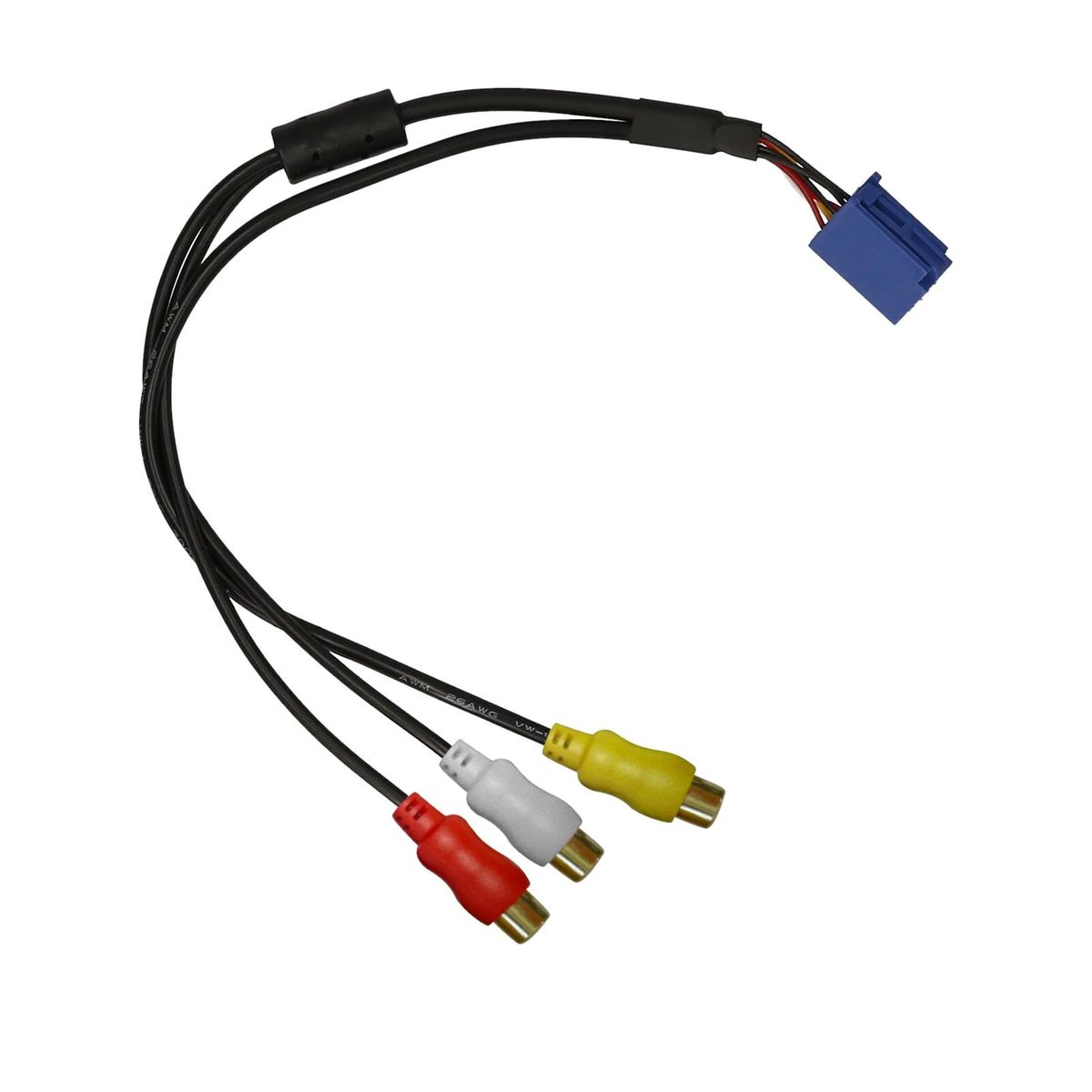 Car RCA Adapter VTR Cable 6 Pin Blue A/V Port Replacement for Toyota