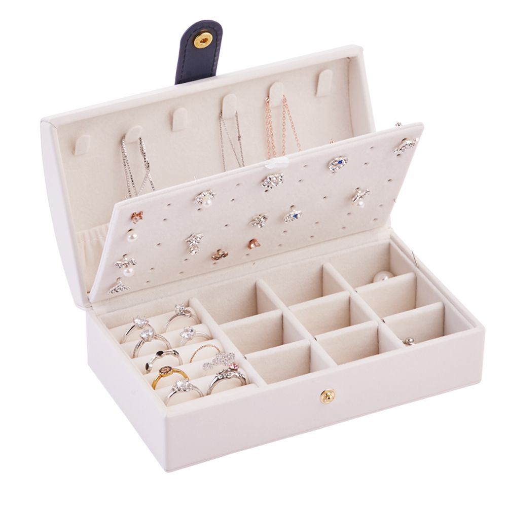 Jewelry Box Necklace Earring Ring Storage Organizer Leather