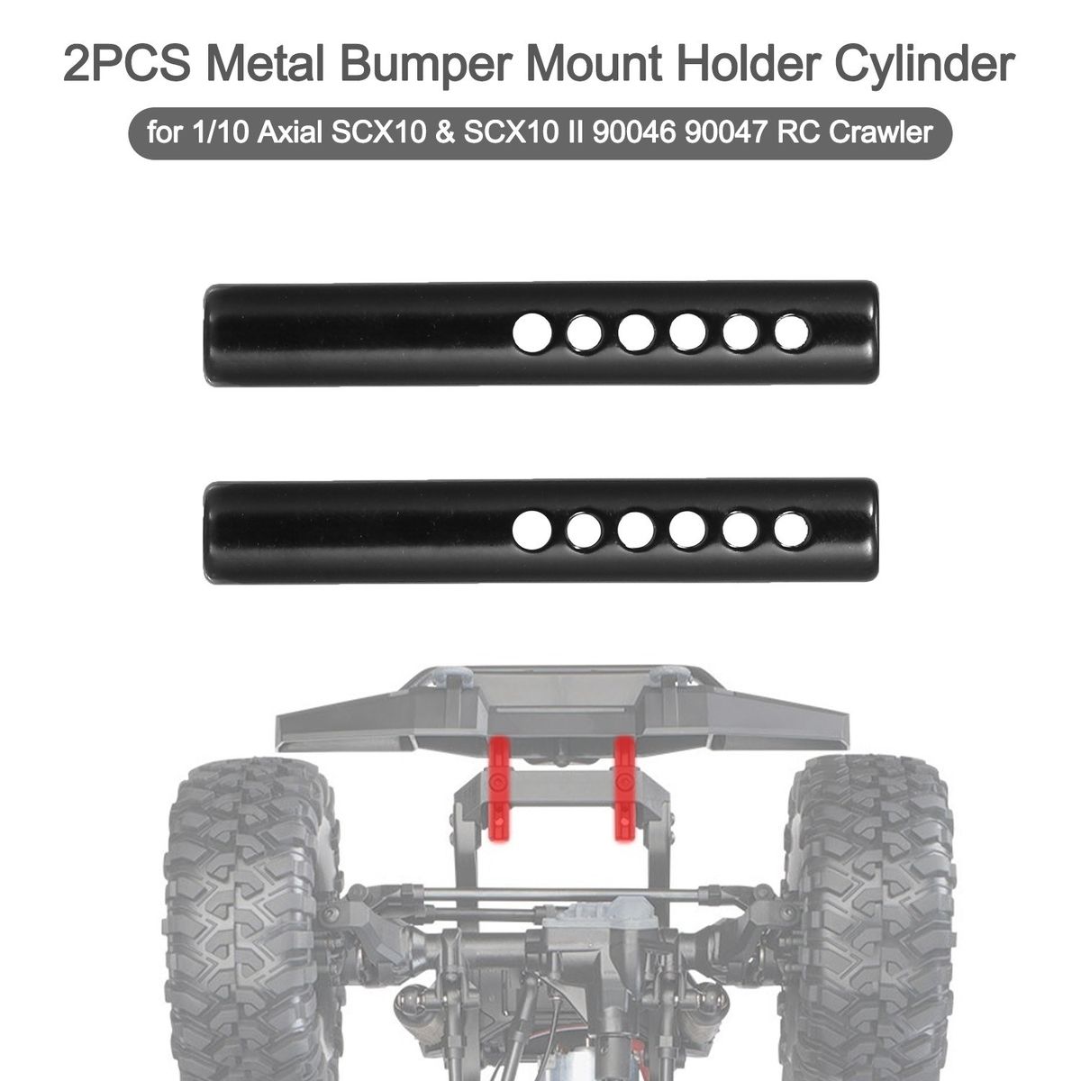 2PCS Metal Bumper Mount Holder Cylinder Post With Screws For
