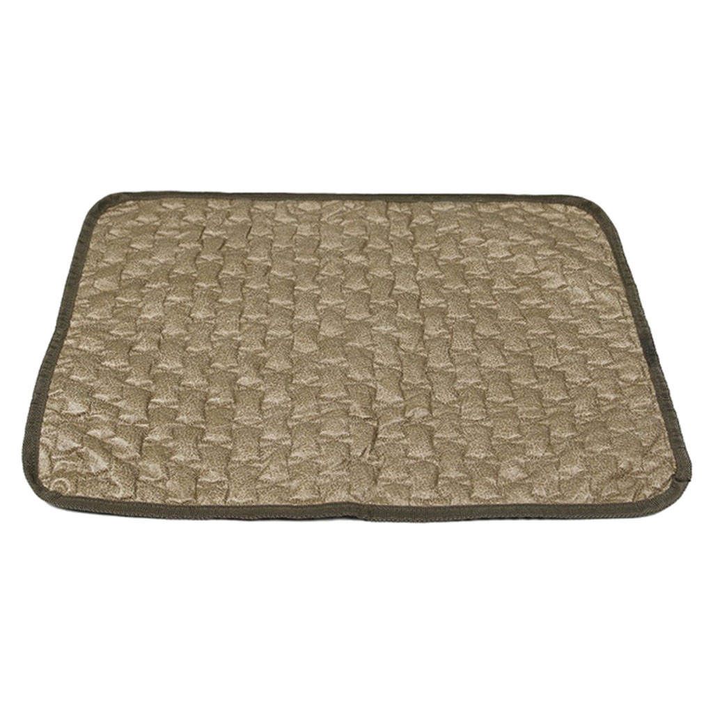 Portable Pet Cooling Mat Dog Cool Pad Washable Comfortable Bed Khaki L
