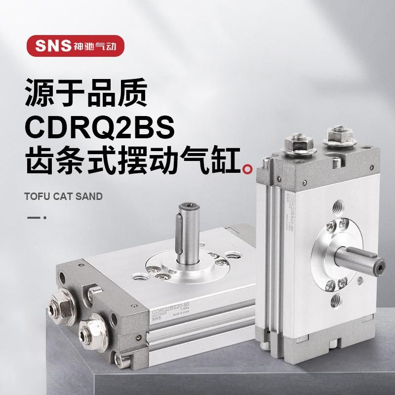 SNS Shenchi 90 Degrees 180 Degrees HrQ Swing Rotating Cylinder Cdrq-bs10 Pneumatic 360 Degrees Mechanical Rack Type