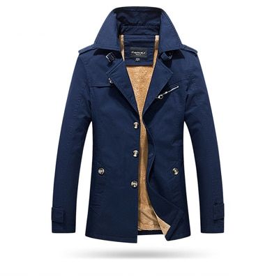 Men's Winter Jacket Fashion Windbreaker Military Waterproof Men Long Thick Fleece Warm Trench Jacket Coats ,TA125