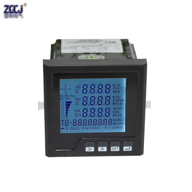 LCD Display 3 Phase Panel Meter Analyzer A,V,W,kWh,cos, Hz,
