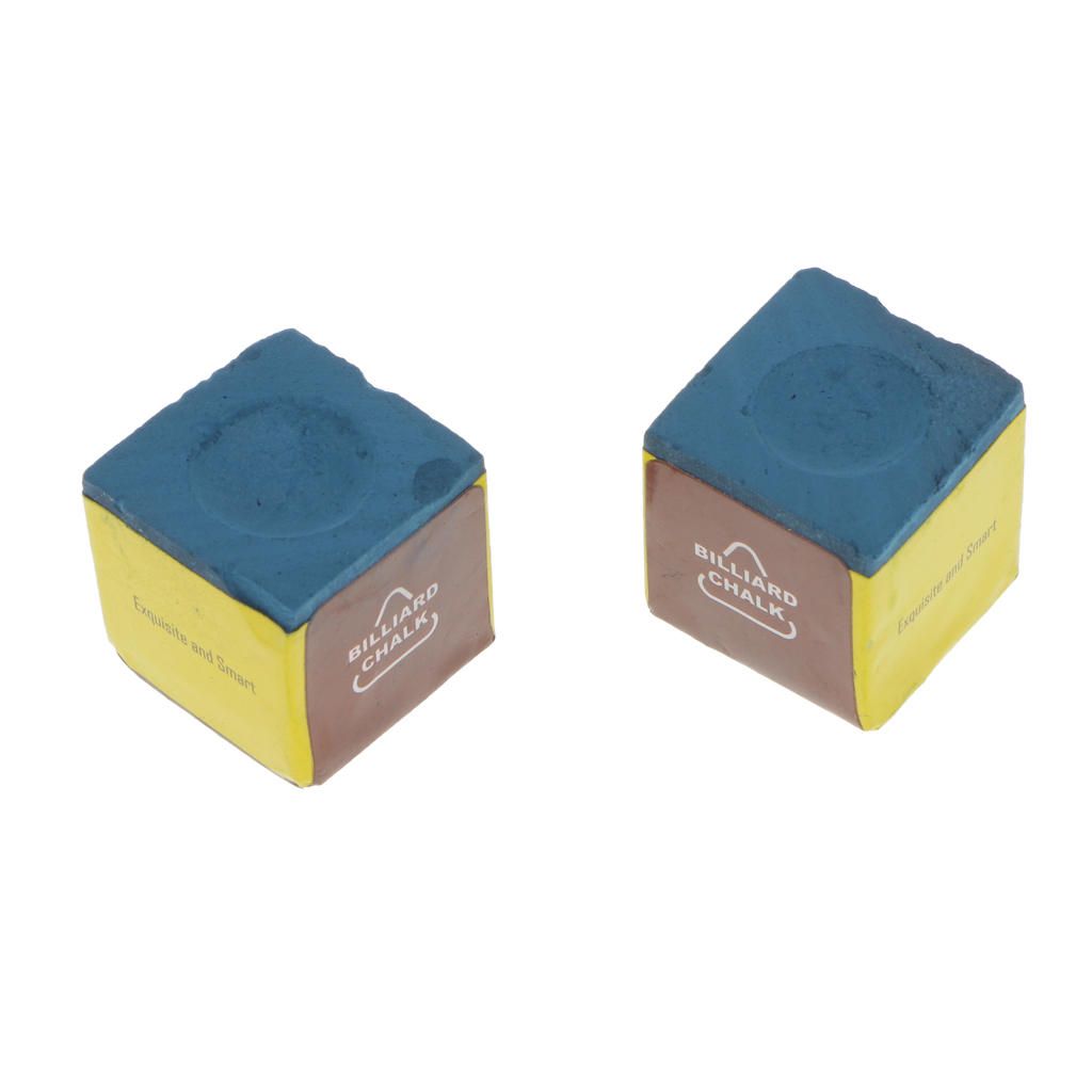 2 Pieces Cubes Pool Cue Tip Table Chalk Snooker Blue