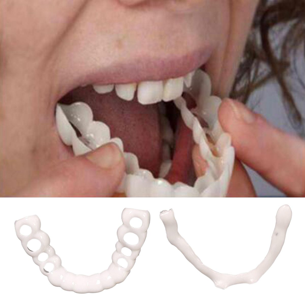 Soft Silicone Denture Teeth Veneers Temporary  Teeth  Upper  Top