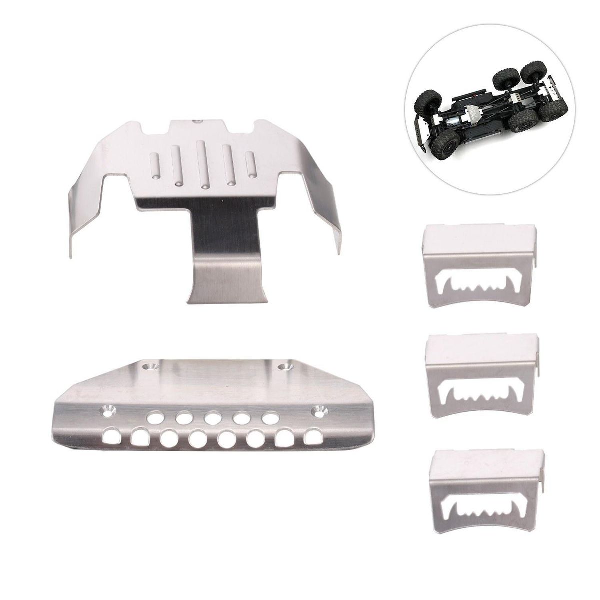 Compatibel with Traxxas TRX-6 RC Car Metal  Chassis Guard for Transmission shaft Front and Rear Axle Wave Box Bumper Bottom Plate
