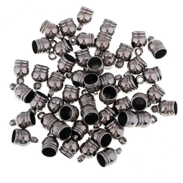 2x 50 Pieces Jewelry End  Caps Findings Beads Bracelet Bell Cord