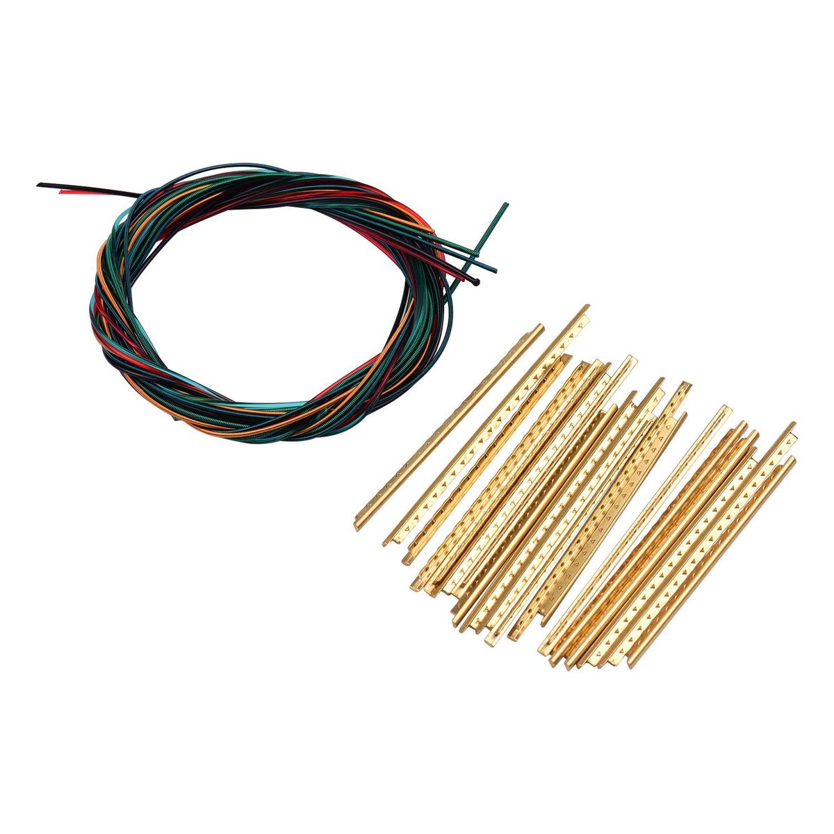 6pcs Multicolored Nylon Classical Guitar Strings with 21pcs 2.2mm Width Brass Classical Guitar Fret Wire Set for Classical Guitar Strings Set Replacement