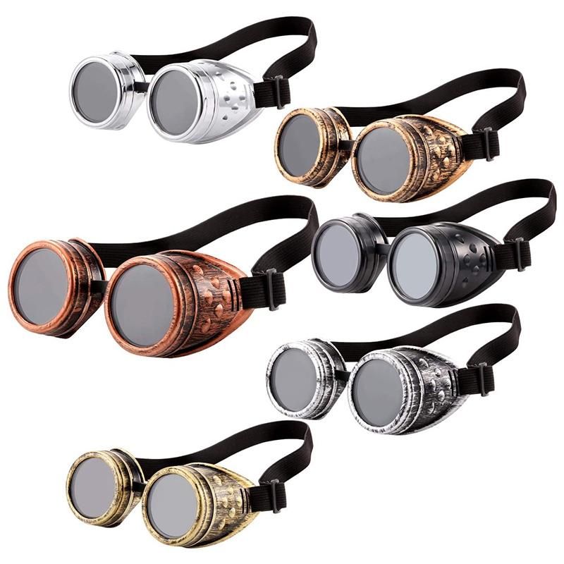 6 Pieces Vintage Victorian Steampunk Goggles Glasses Welding Sunglasses for Gothic Cosplay Costume