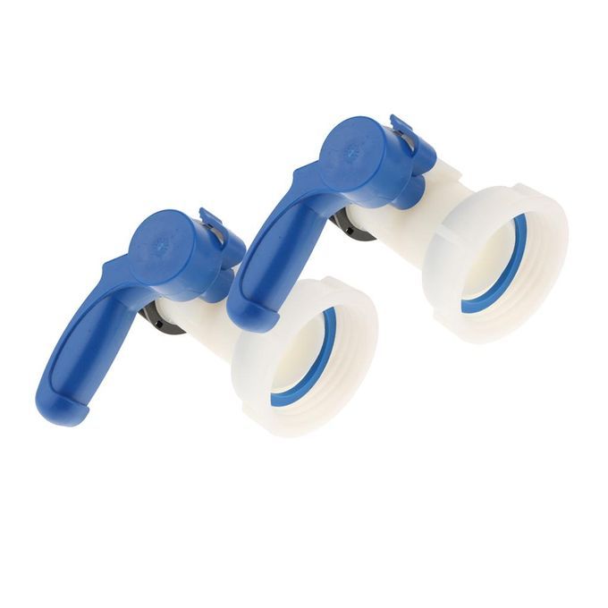 2pcs 1000L IBC Tank Butterfly Valve Tap Water Adapter Hose Connector