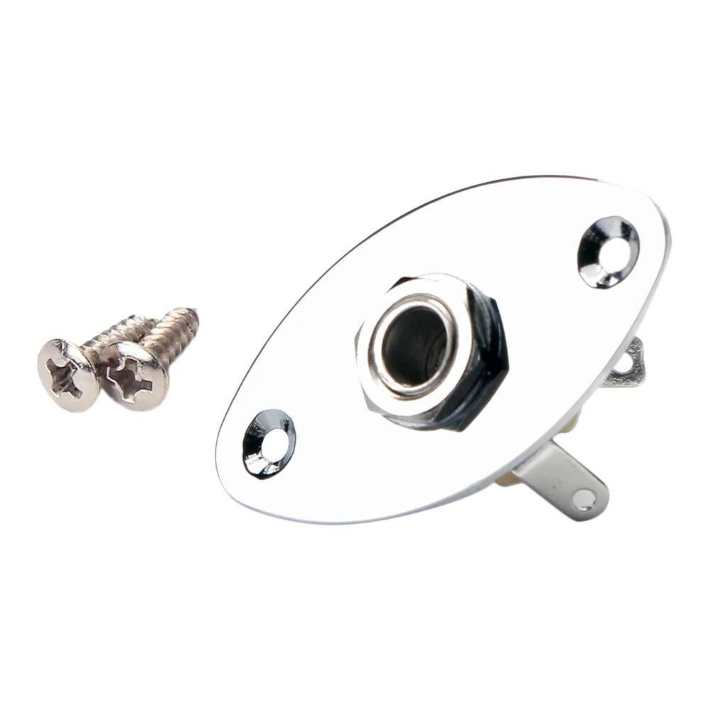 Oval Shape Output Jack Plate Socket & Screws for Cigar Box Guitar Parts