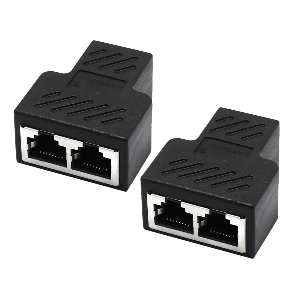 2pcs 1 To 2   Network Cable  Splitter  Adapter