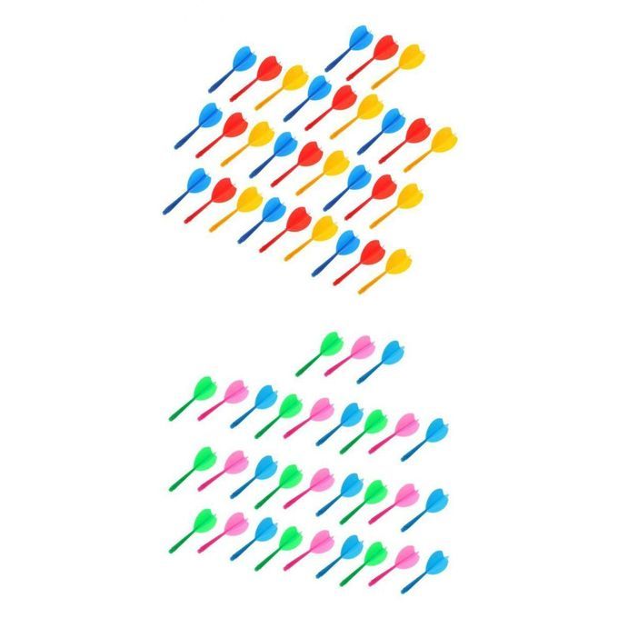 60Pcs Dart Arrows Set Flights Replacement Soft Tips Great Combo