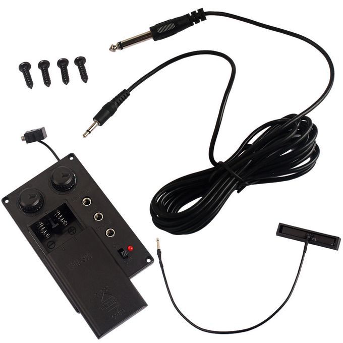 Durable 4/4 Electronic Violin Fiddle EQ Pickup Piezo With Cable Wire