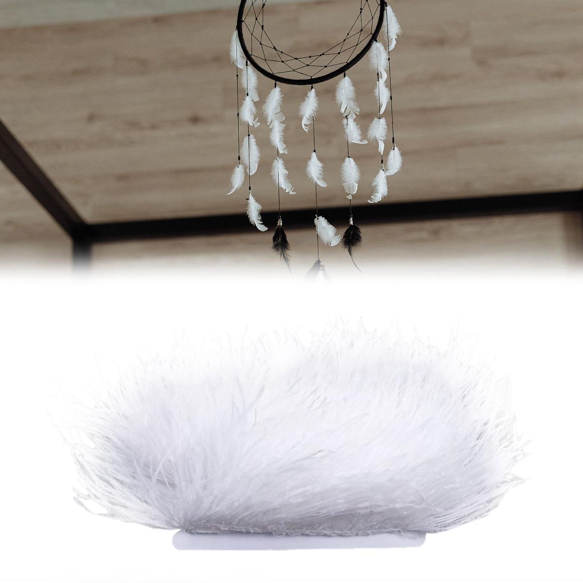 Feather Fringe  Fringe Ribbon For Performance White