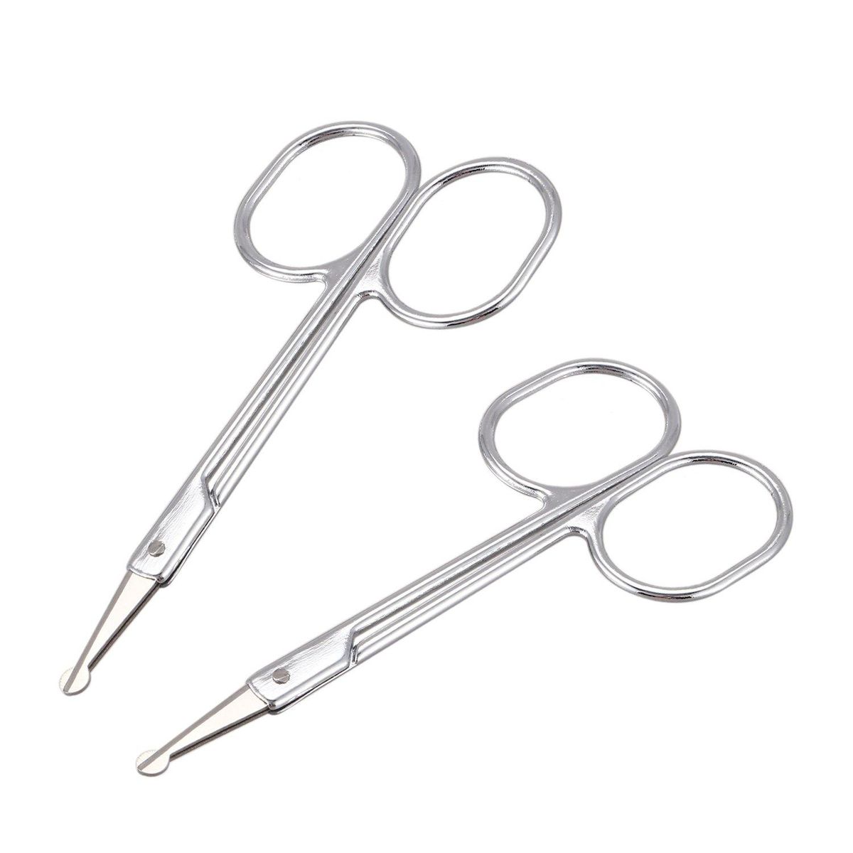 Round Tip Eyebrow Nose Hair Trimming Trimmer Scissors 2