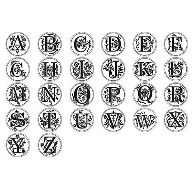DIY Brass Head 26 Letter AZ Sealing Stamp Wood Handle N