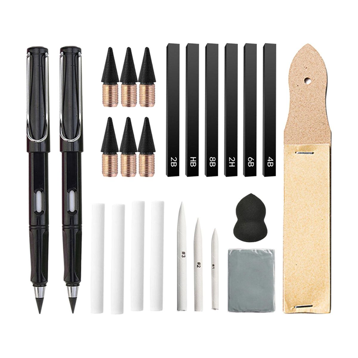 24x Sketch Drawing Art Set Painting Kneadable Eraser