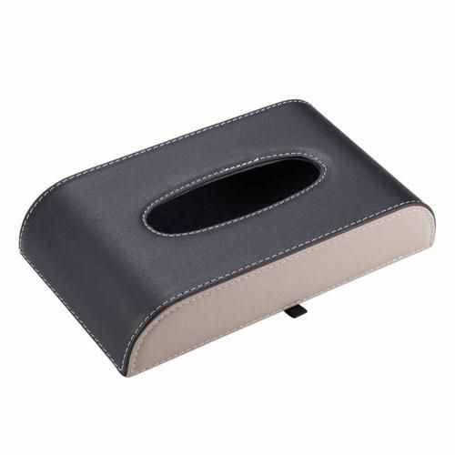 Car Leather Tissue Box Holder Interior Decoration Car Storage Removable Paper Napkin Box Household Office Tissue Box