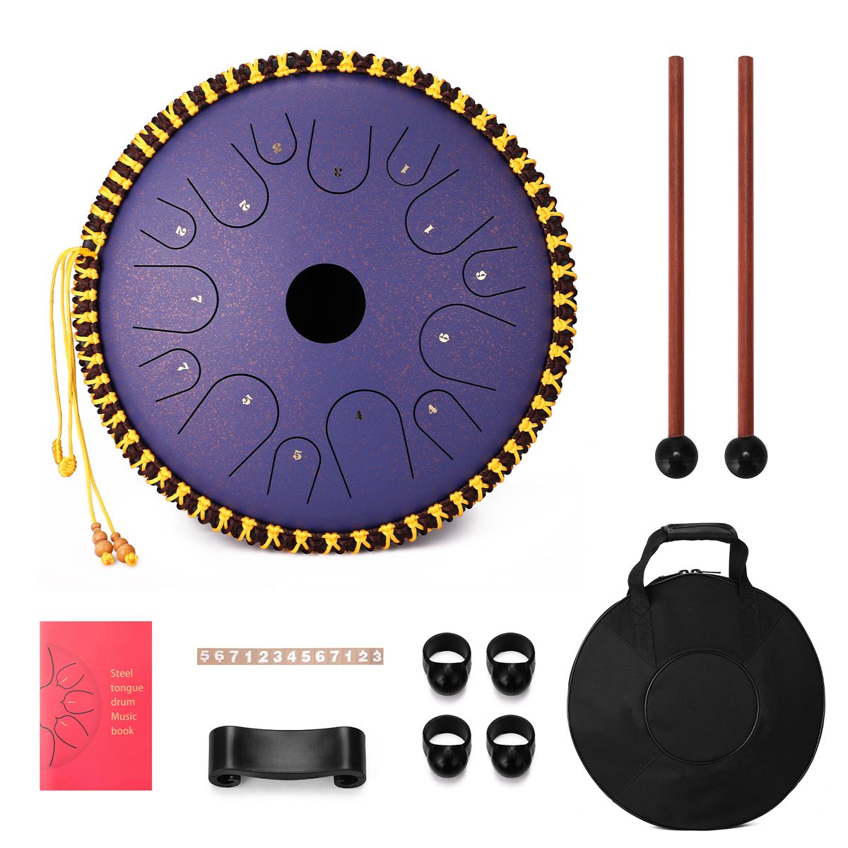 14 Inch 14-Tone Carbon Steel Tongue Drum Hand Pan Drums With