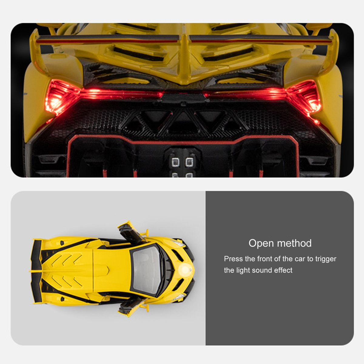 Pull Back Car Sports Car Diecast Alloy Car Model Yellow