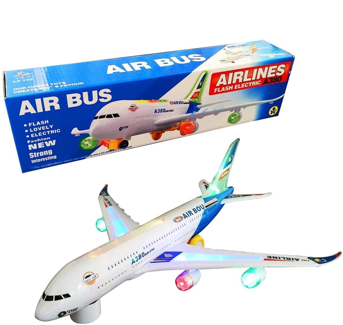 Bump And Go Airbus 380 Toy Airplane
