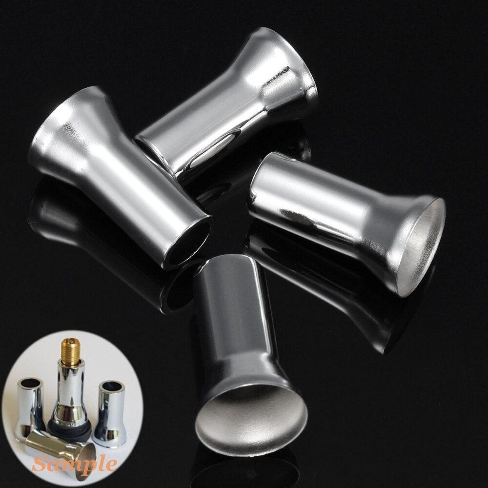 New Chrome Wheel Tyre Valve Caps Stem Covers 27mm Alloy Silver TR414