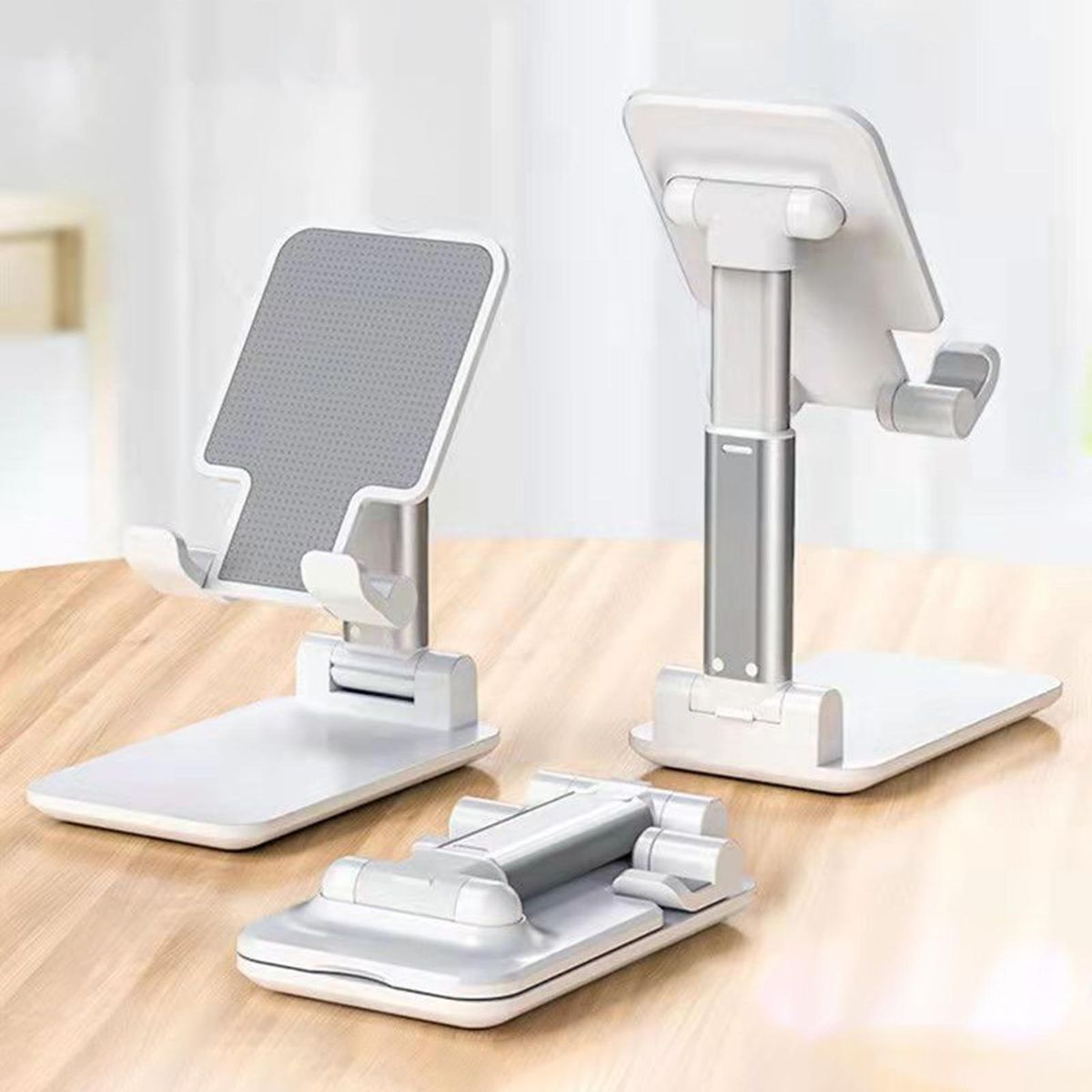 Desk Phone Stand Smooth Surface Cellphone Bracket White
