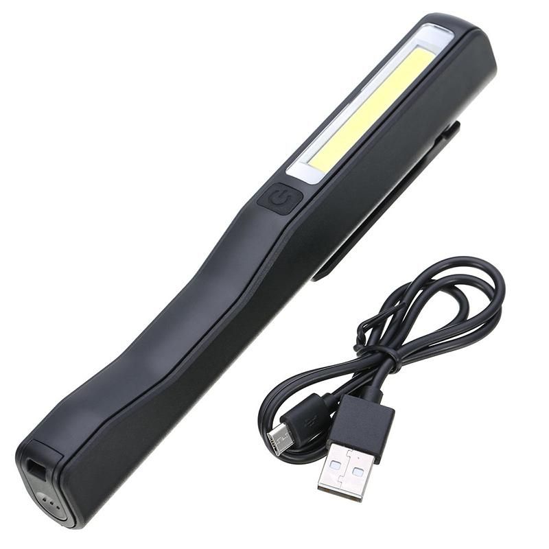 Rechargeable LED COB Portable Camping Work Inspection Light Lamp Hand Torch Magnetic for Household Workshop Automobile Camping black