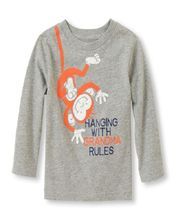 Longsleeve 'Hanging With Grandma Rule' Monkey Graphic Tee
