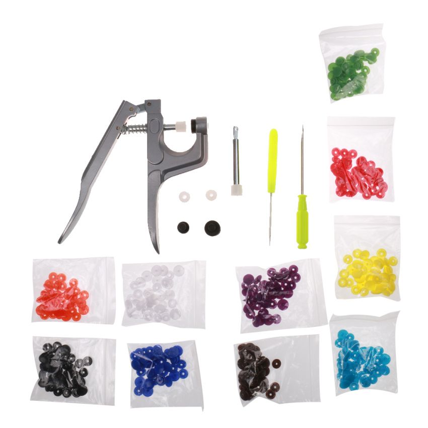 Hand-held Snap Pliers Tool Installs Plastic Snaps Button Fastener