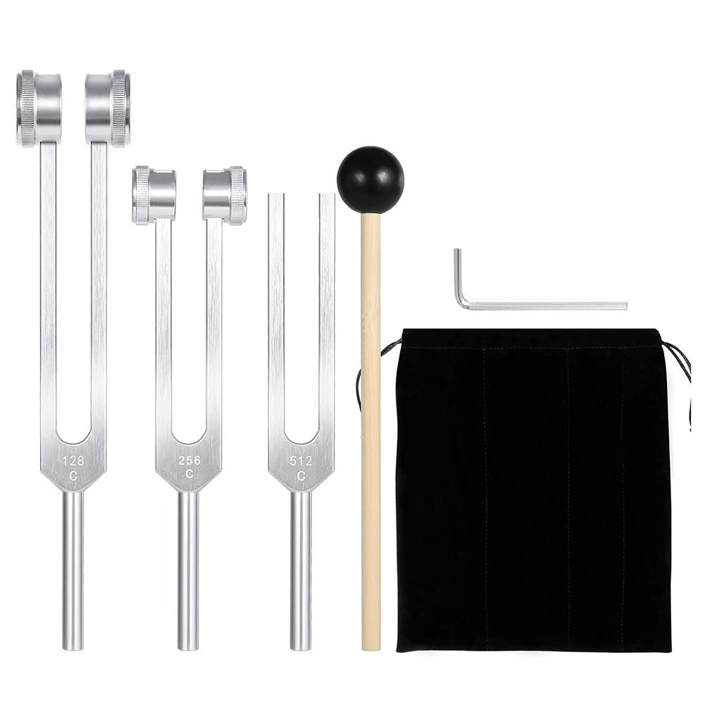Tuning Fork Set (128Hz, 256Hz, 512Hz) of 3 Pack,Tuning