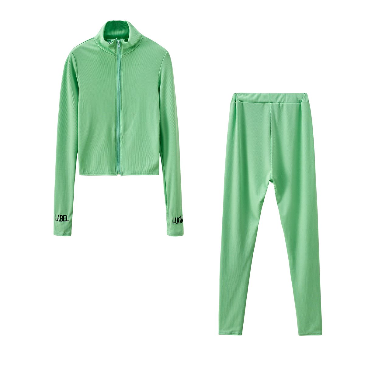 Women's Sport Top And Bottom Set Green