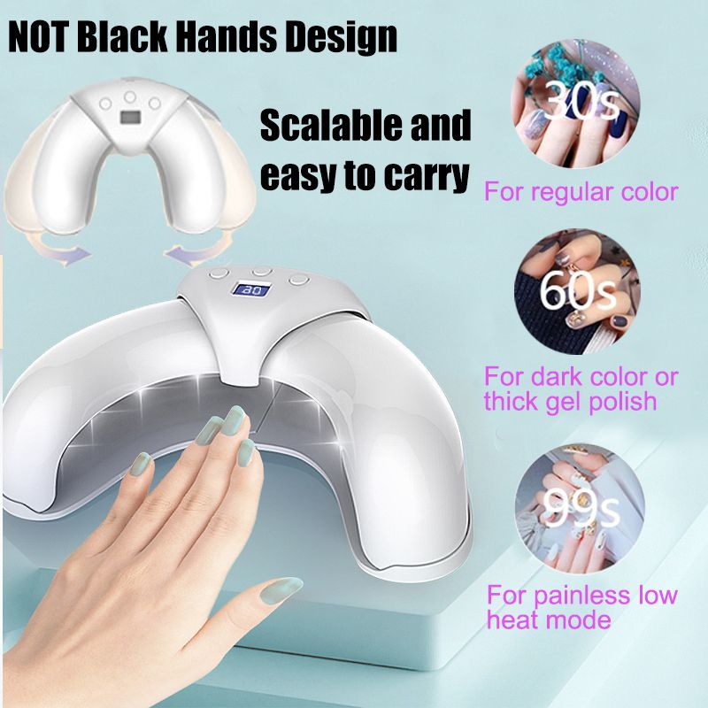 45W UV Lamp Nail Dryer 3stage Timer Foldable Infrared Sensor