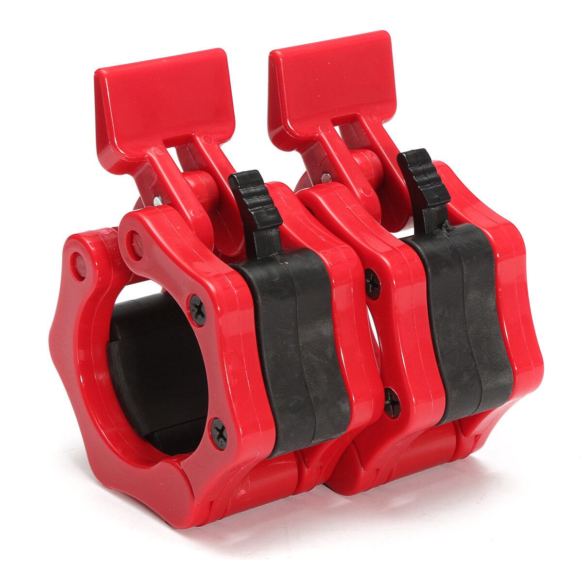 1 Pair Dumbbell Barbell Bar Spinlock Collars Clips For Weight Clamps Training Red Red (red)