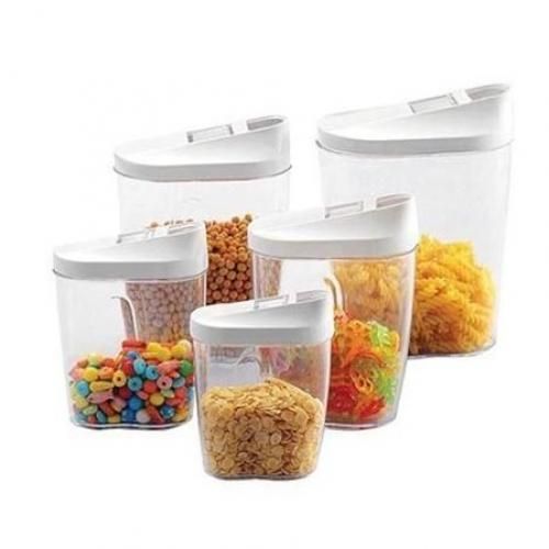 Plastic Cereal Container Set - 10 Piece Set