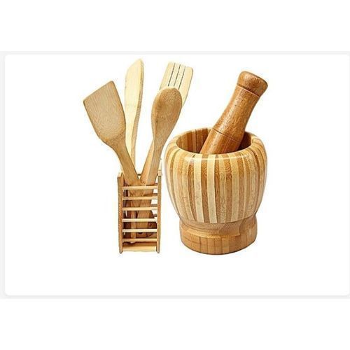 Wooden Spoon Set And Mortar & Pestle