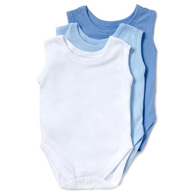 3 Pack Of Sleeveless Baby Bodysuits