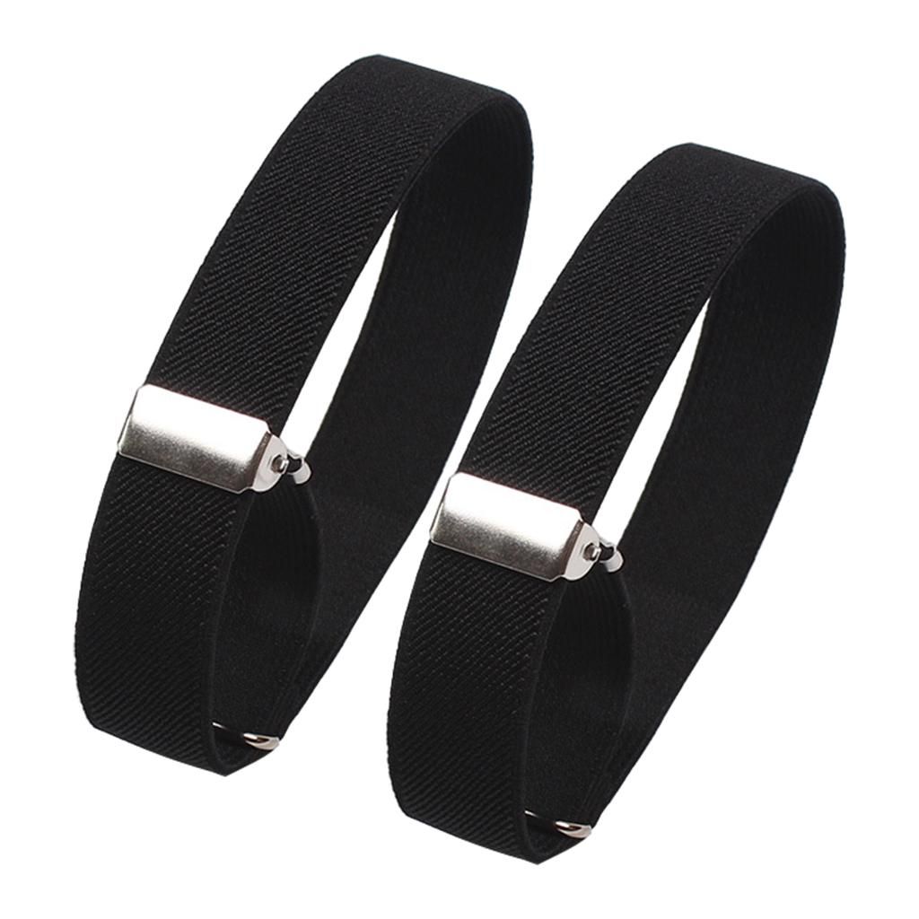 2Pcs Shirt Sleeve Holders Arm Bands Elasticated Clothing Black