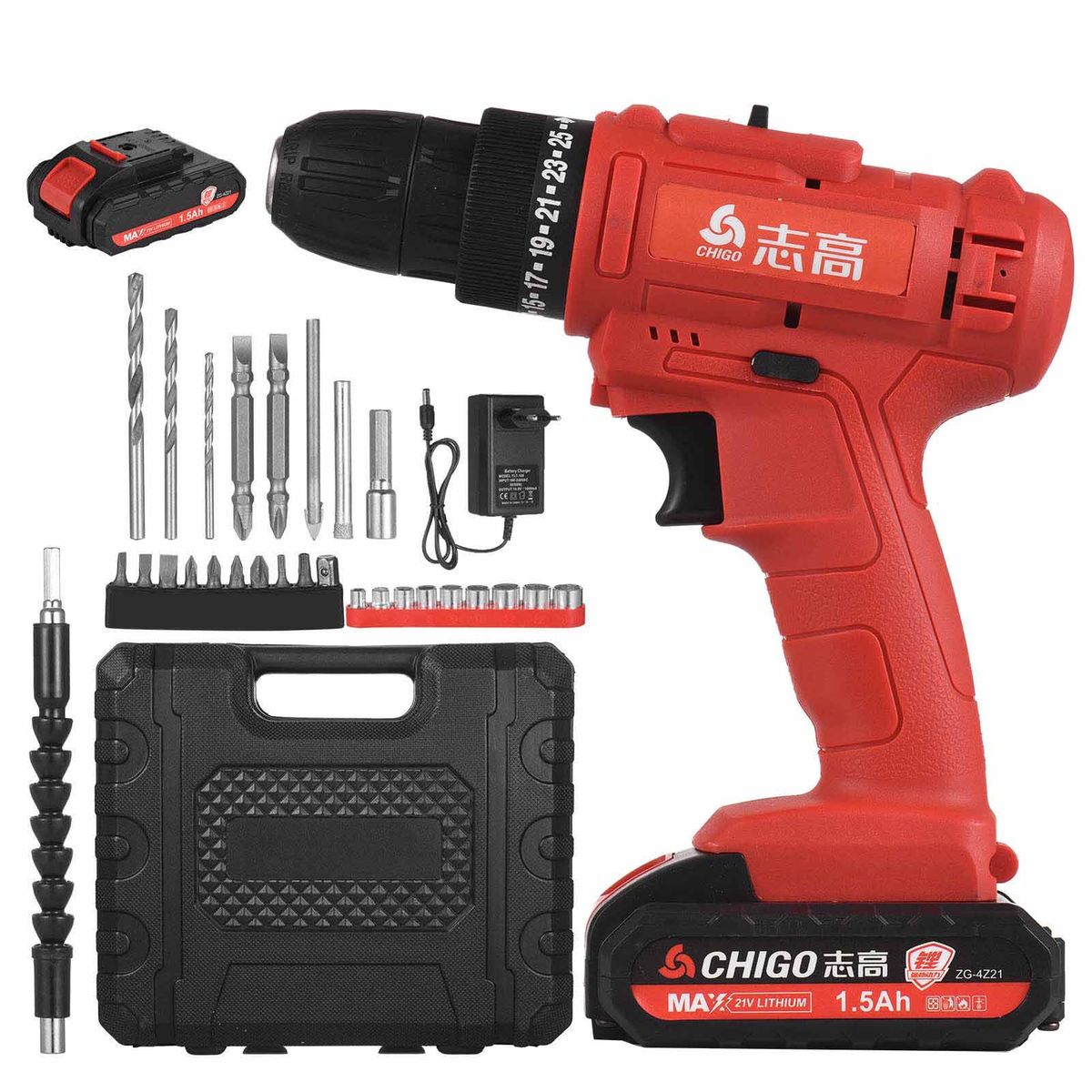 Electric Drill 3/8 Inch Chuck Handheld Power Drill Screwdriver