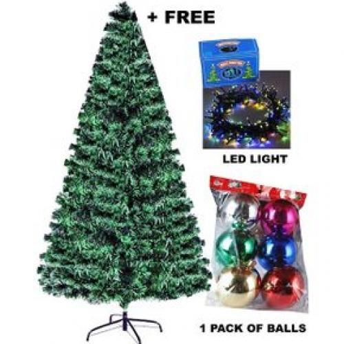 Xmas Tree + Colour Led Lights + Balls For Decoration+TOPPER