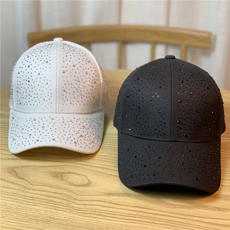 (As The Picture Shows)2022 New High Quality Full Print Rhinestone Baseball Cap Women's Summer Solid