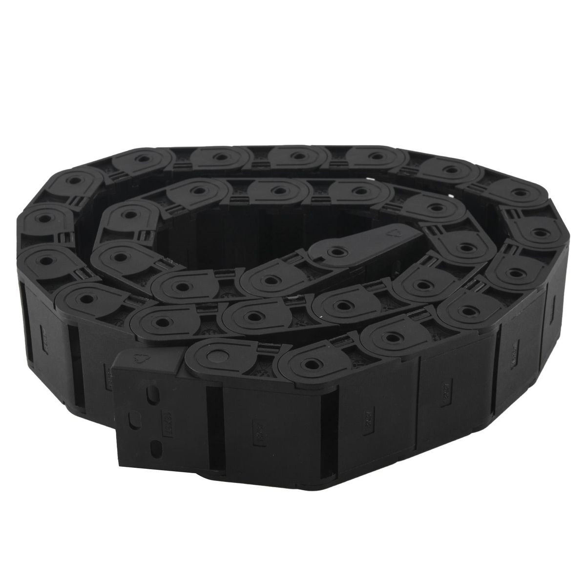 18mm x 37mm Black Flexible Semi Enclosed Cable Drag Chain 1M 394