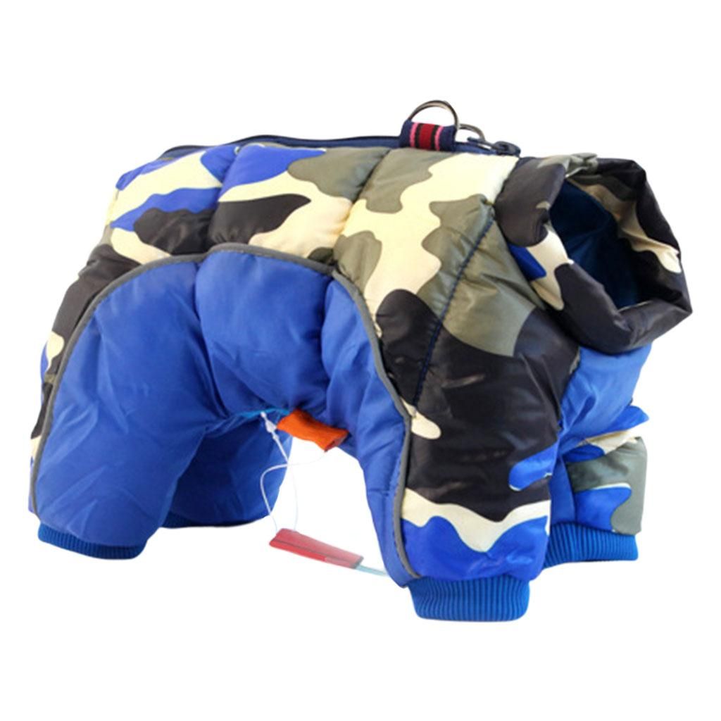 Dog Winter Clothes Pet Puppy Coat Warm Jacket, Waterproof Blue S