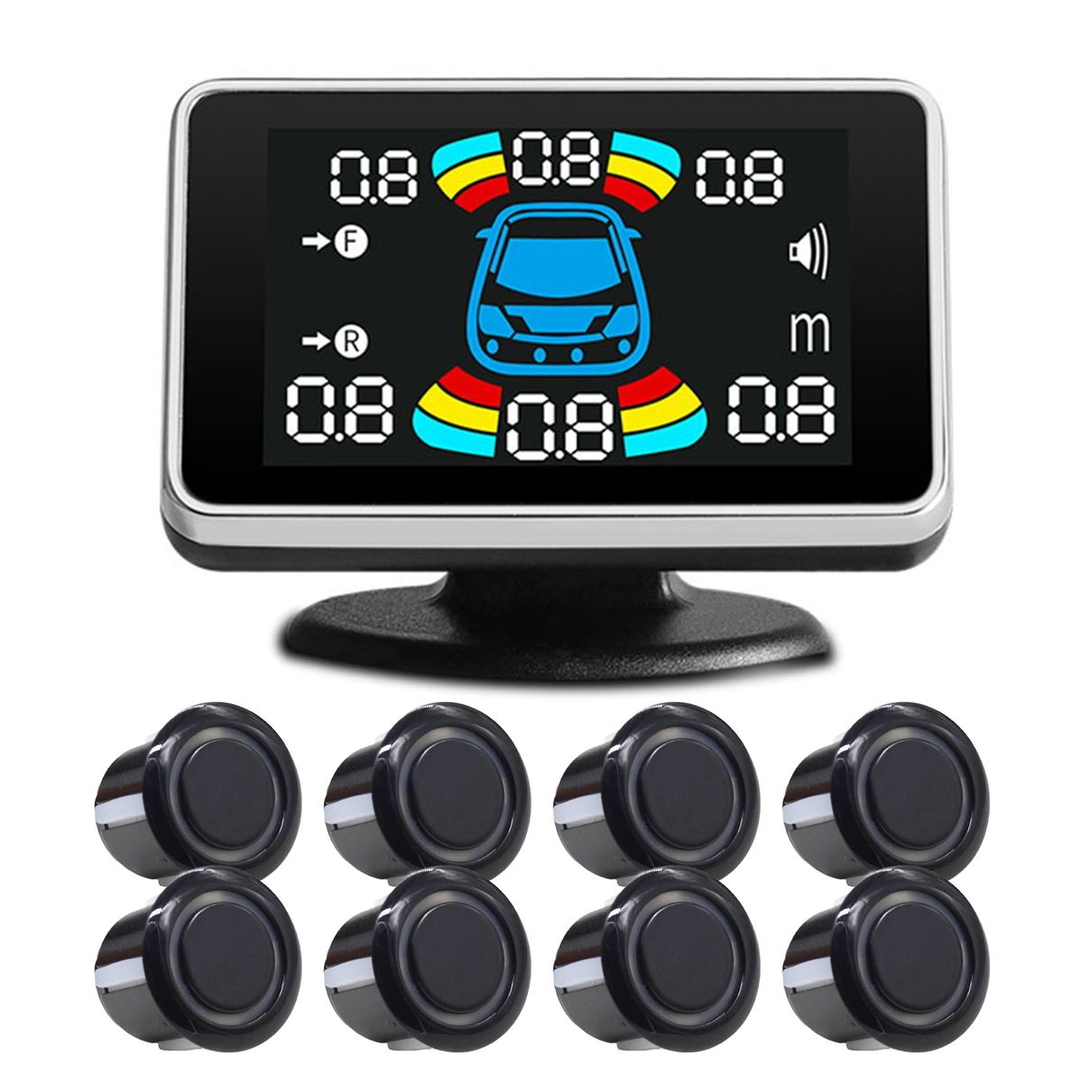 1 Set Car Reversing Radars High Sensitivity Black