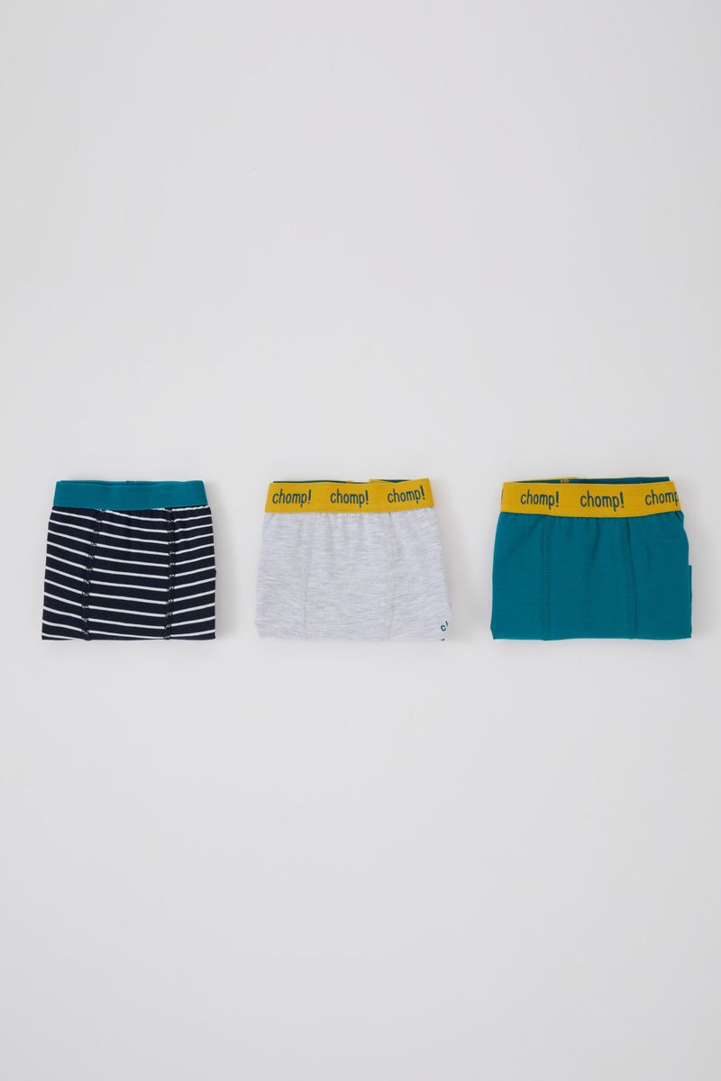 3 Piece Boy Casual Regular Fit Knitted Boxer - Navy